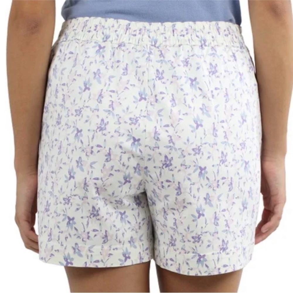 Jachs Girlfriend High Waist Purple and White & Lavender Floral Summer Shorts - Picture 3 of 9